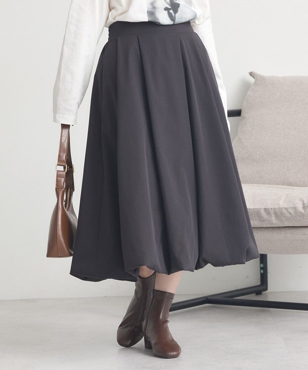 earth music&ecology バルーンミディスカート Black