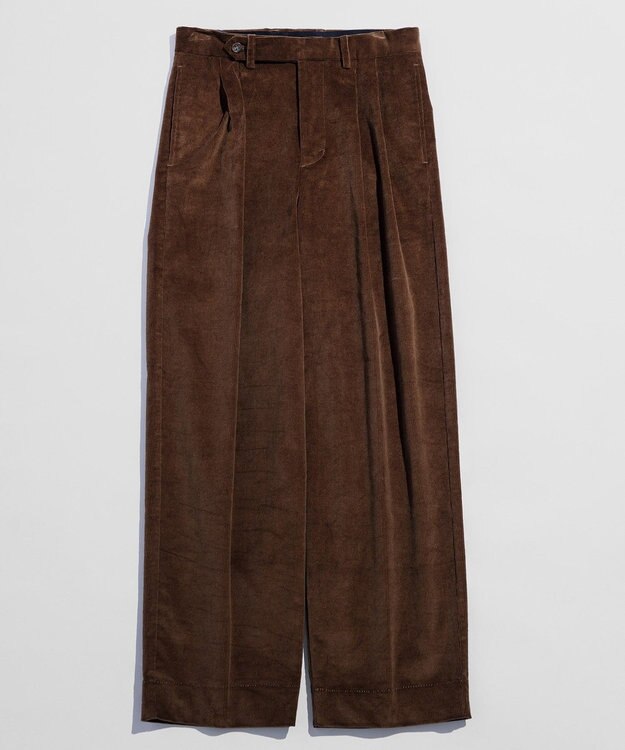 LENO CORDUROY TROUSERS　コーデュロイタックパンツ BROWN