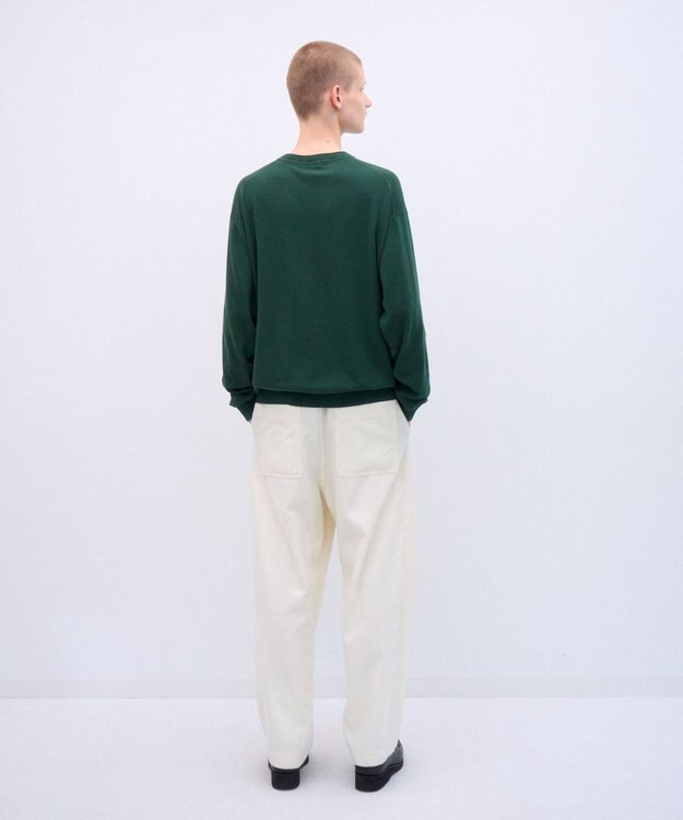ATON SMOOTH SUVIN | ヘンリーネックセーター - UNISEX GREEN