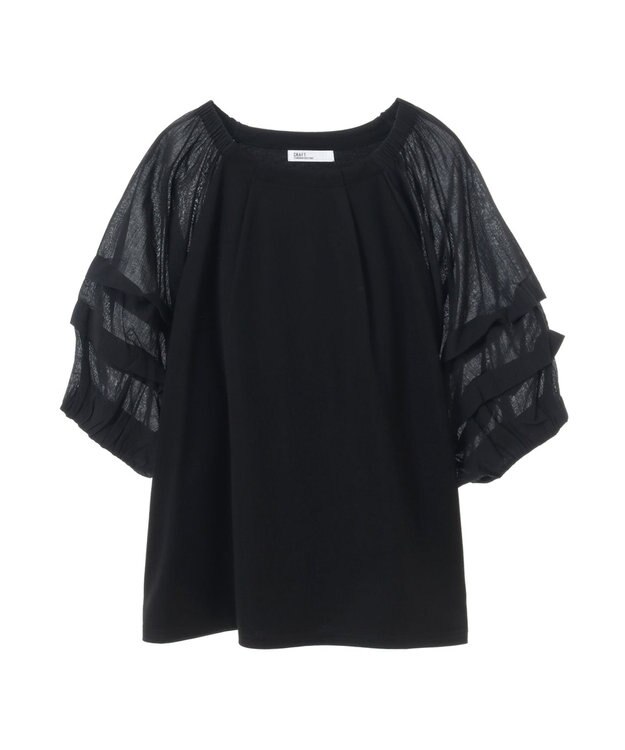 CRAFT STANDARD BOUTIQUE ホイップスリーブブラウス Black