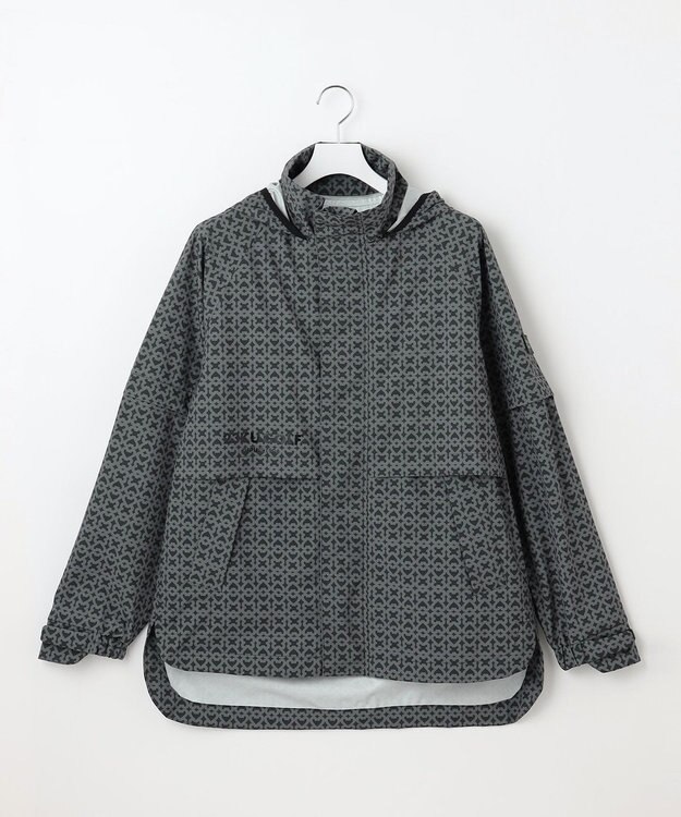 23区GOLF 【MEN】モノグラム レインブルゾン 2WAYストレッチ 透湿防水 防風 撥水 ポケッタブル ブラック系5