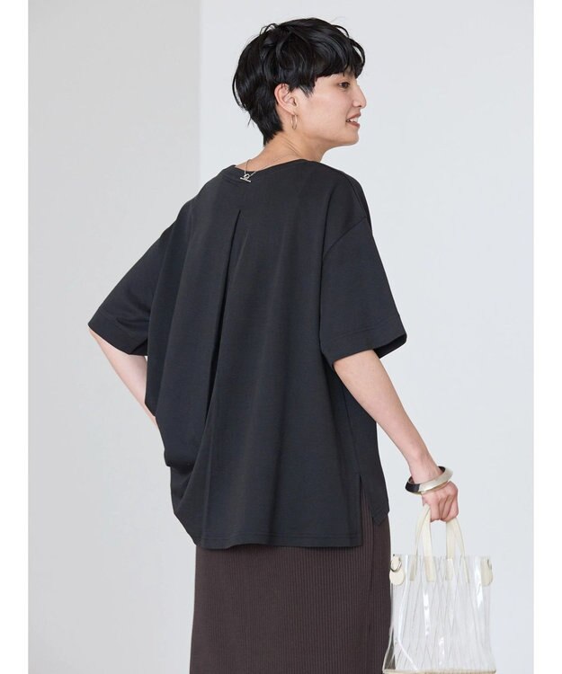 AMERICAN HOLIC 抗菌防臭＋接触冷感クルーネックカットプルオーバー Black