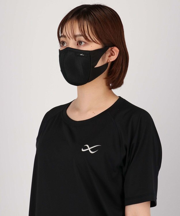 CW-X 【UNISEX】スポーツマスク　息がしやすい３D設計　フィットしやすいノーズワイヤー　メッシュ　/ワコール　HYR701 ブラック