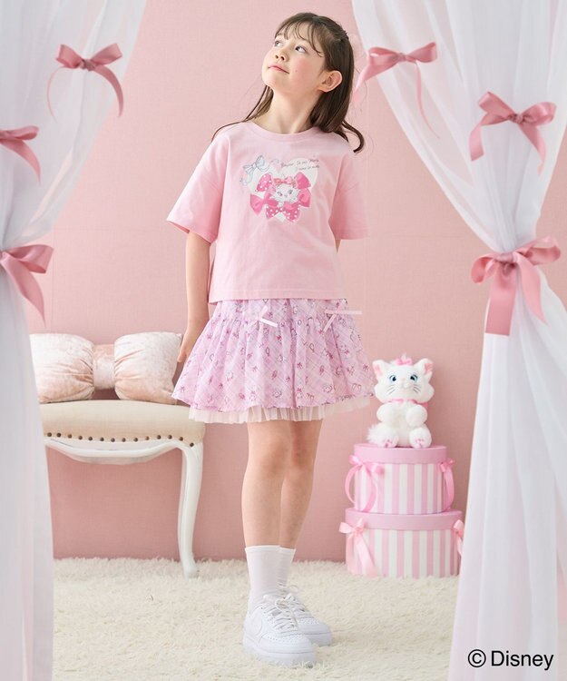 ANY KIDS 【ディズニー/マリー】ショート丈 半袖Tシャツ ピンク