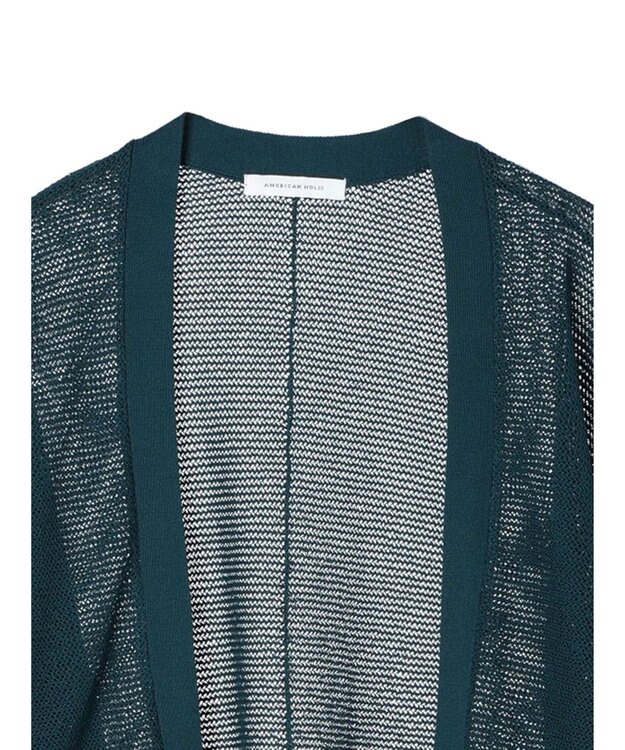AMERICAN HOLIC ニュアンスメッシュニットカーディガン Charcoal Gray