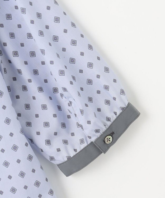 J.PRESS LADIES S 【洗える】ジオメトリックプリント ブラウス サックス系