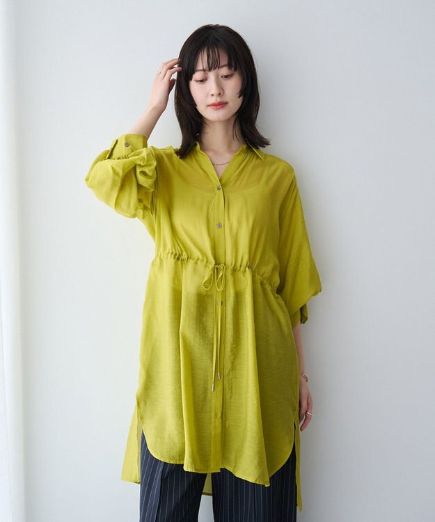 YECCA VECCA シアー2way袖バルーンチュニック Yellow
