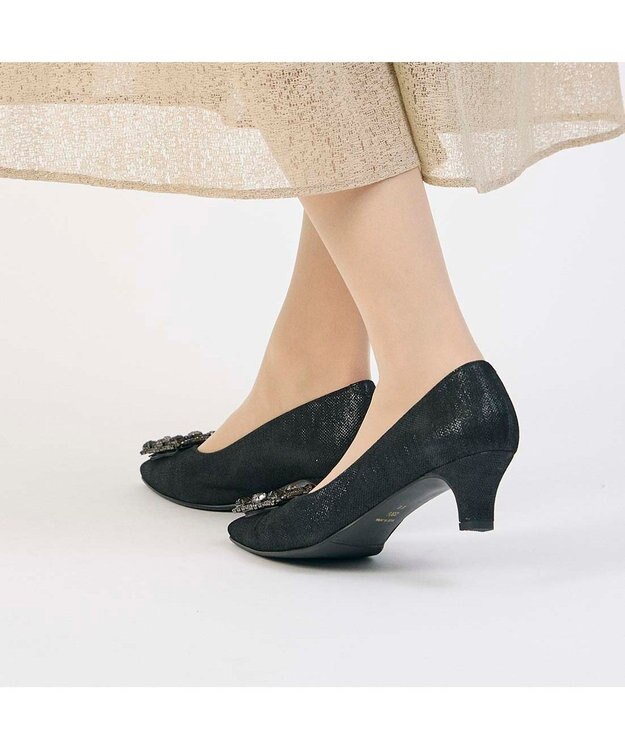 Riz raffinee <Riz raffinee>ビジューバックルパンプス ブラックメタリック