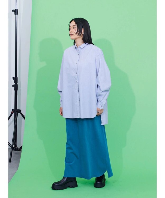 AMERICAN HOLIC ピグメント加工タイトカットスカート Blue