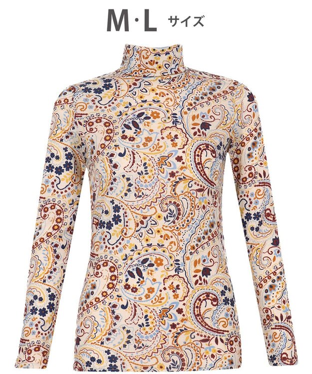 WACOAL あったかTシャツ あったかインナー アウターとしても利用可 保温性 ハイネック 10分袖 長袖 レディース CLD726 /ワコール クリーム