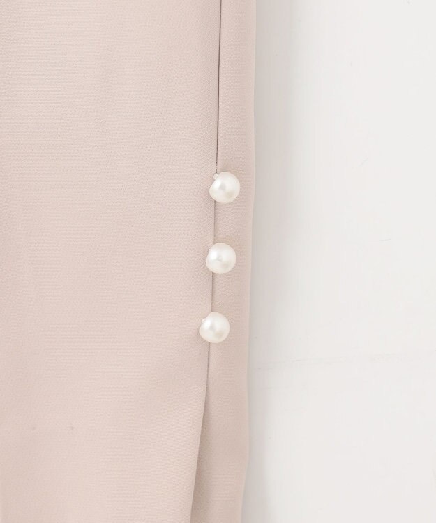 Feroux 【洗える】パールポイントテーパード パンツ ベージュ系