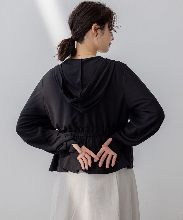 組曲 【WEB限定】ラッシュガード ペプラムパーカー ブラック系
