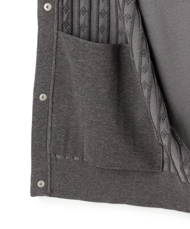 J.PRESS MEN 羽織るだけで整う大人の品格【ストレッチ / イージーケア】【FLEX YARN】ケーブルニット ブルゾンライク カーディガン グレー系