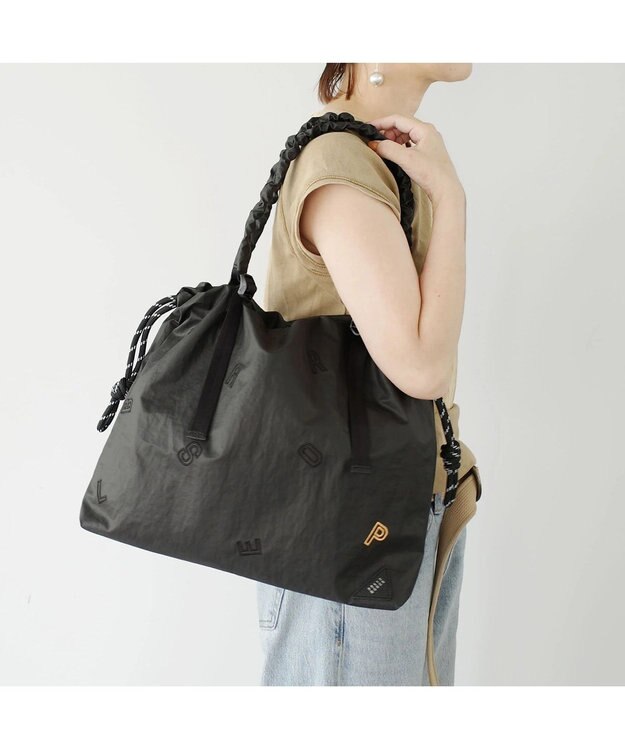 PELLE BORSA 巾着A4トート Wrinkle リンクル 6521 ブラック