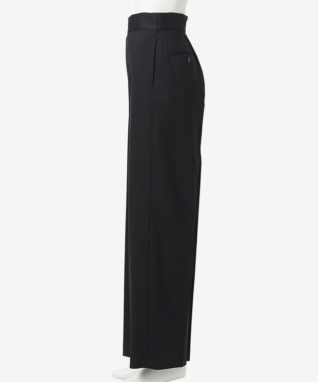 23区 【エステータ】ライトダブルクロス ワイドパンツ ブラック