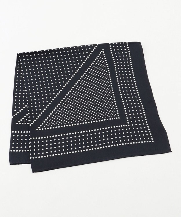 組曲 スクエアシルクスカーフ ネイビー系1