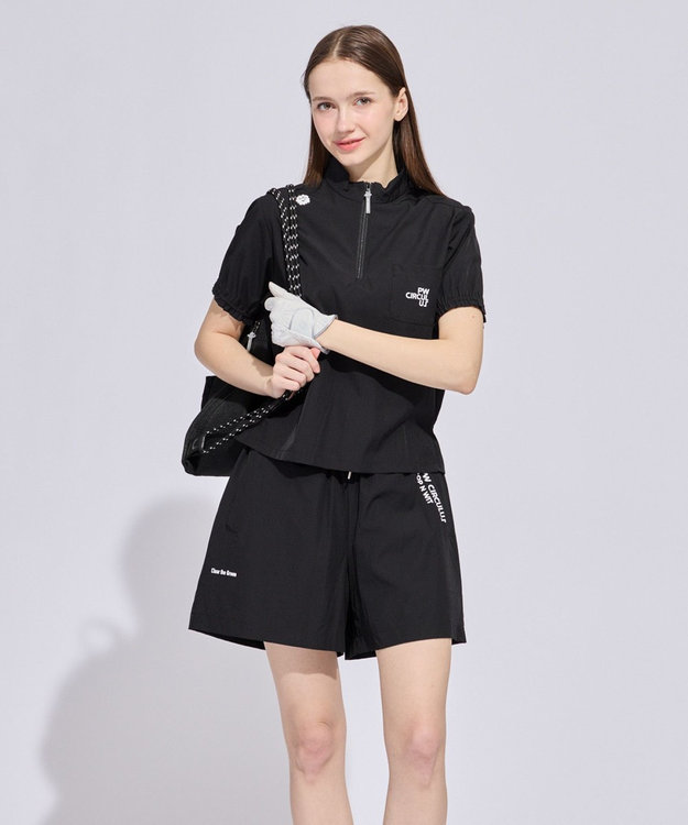 PW CIRCULUS 【WOMEN】ギャザリングシャツ ゴルフウェア レディース ブラック系