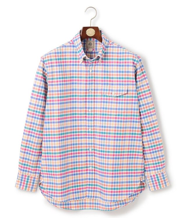 J.PRESS MEN コットンオックス マルチチェック シャツ / ボタンダウン ホワイト系3