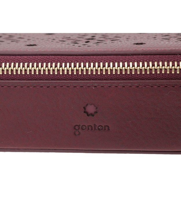 genten アーガイルカットワーク メガネケース ワイン
