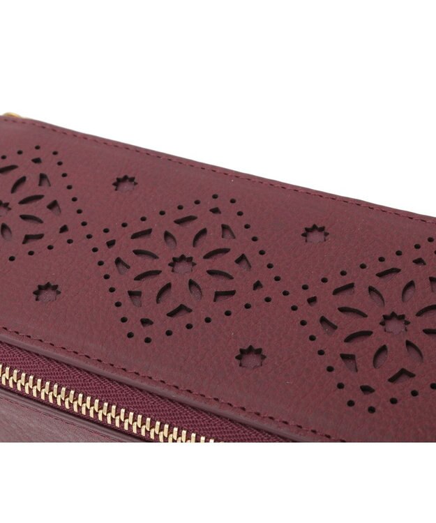 genten アーガイルカットワーク メガネケース ワイン