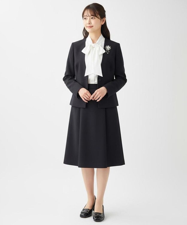 Pointer 日本製 本革スクエアトゥパンプス ブラック×ブラック(エナメル)