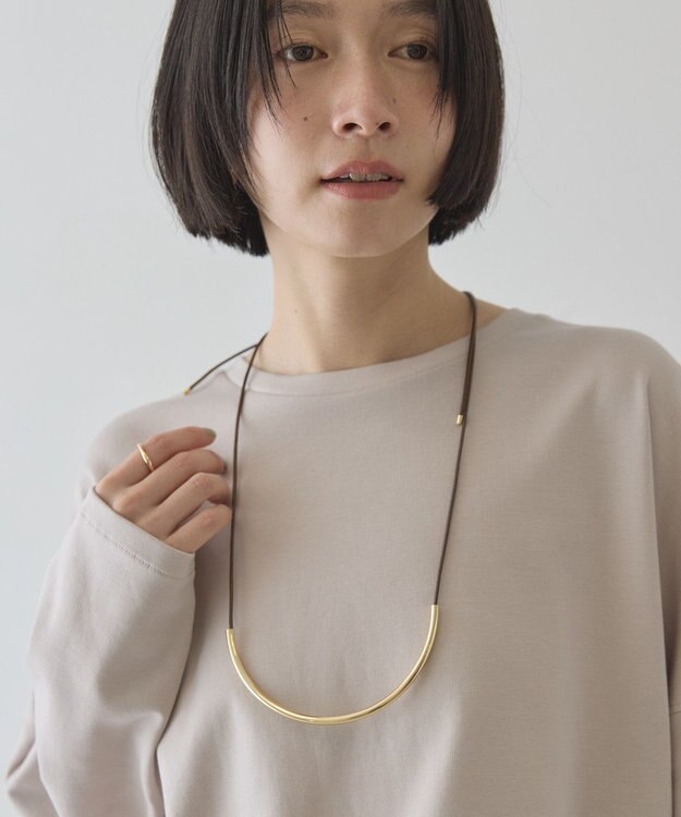 AMERICAN HOLIC ハーフパイプコードネックレス Brown