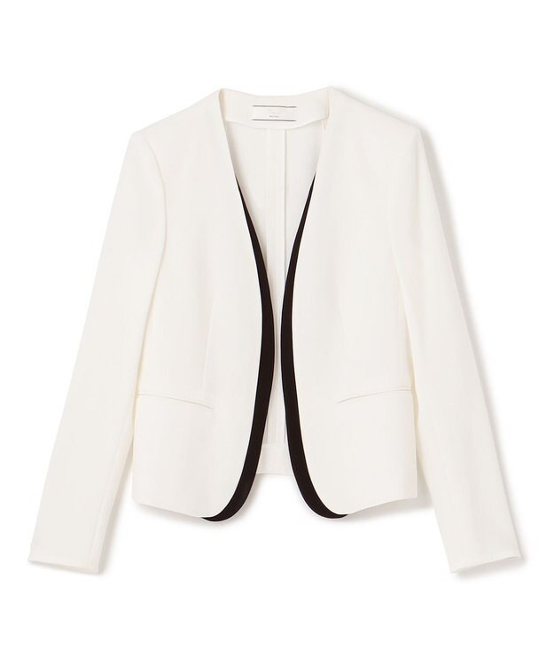 BEIGE， 【Lsize・セットアップ対応】CINDY / ダブルカラージャケット White×Black