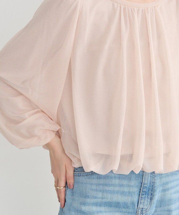 earth music&ecology シアーバルーンプルオーバー Pink Beige