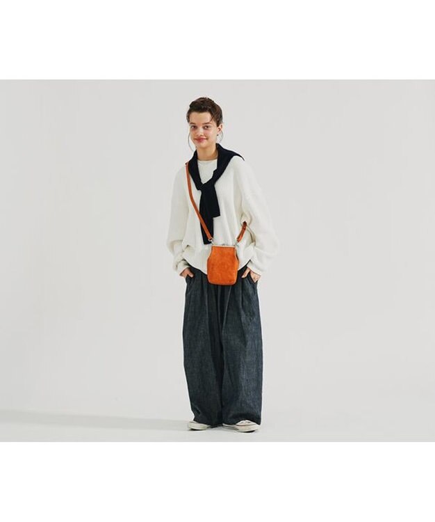 genten アンティーコ×LIBERTY 口金ミニポシェット オレンジ