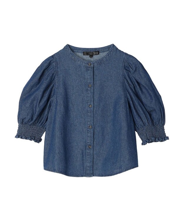 Green Parks ・ＳＵＧＡＲ　ＳＰＯＯＮ　デニムパフブラウス Blue