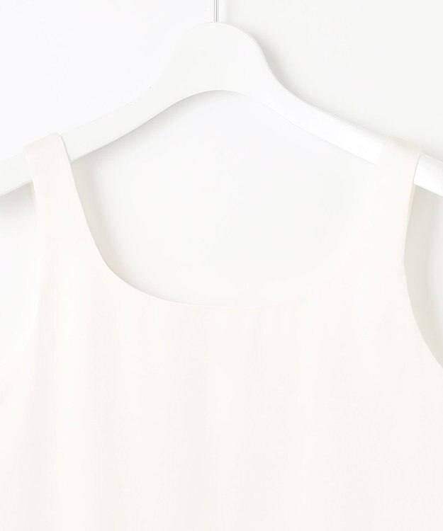 自由区 【洗える・XSサイズあり】ECOサテンインナー タンクトップ アイボリー系