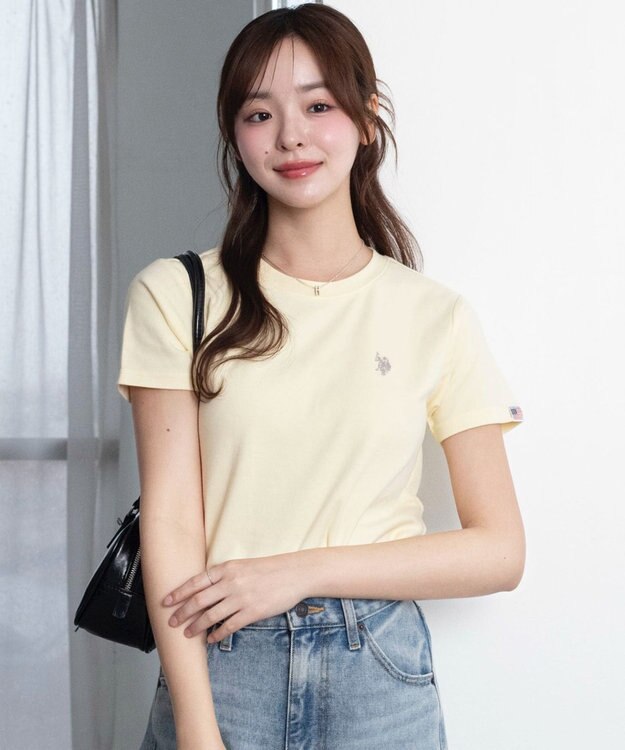WEGO 【SMLサイズ展開】U.S. POLO ASSN.別注コンパクトTシャツ ライトイエロー