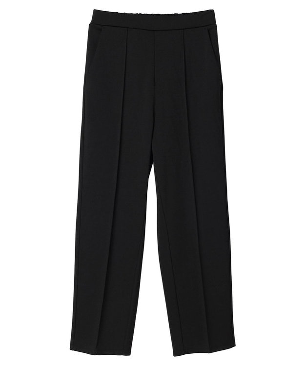 Green Parks らくスレストレートパンツ Black