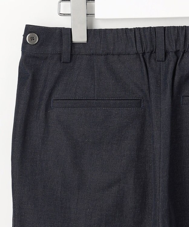 J.PRESS LADIES L 麻シェルドライ テーパード パンツ ネイビーシャンブレー系