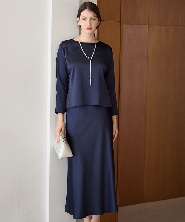 23区 S 【APPLAUDIR】ヴィンテージサテン セットアップ ネイビー系