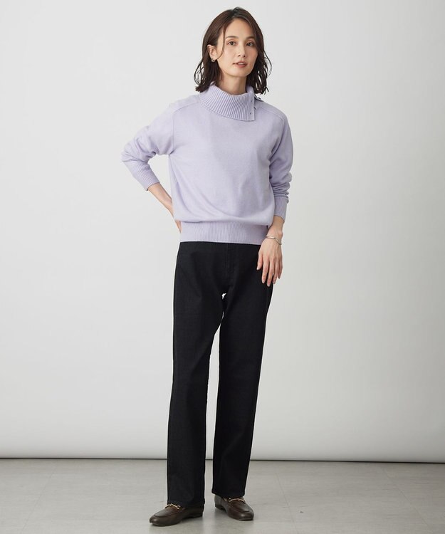 J.PRESS LADIES CASHMERE BLEND 襟付き ニット ラベンダー系