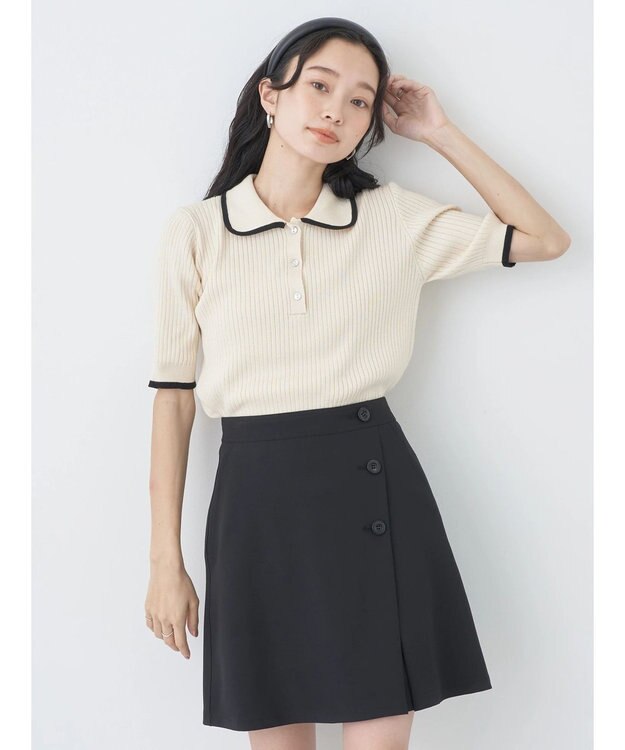 earth music&ecology ハイショクポロニット Ivory