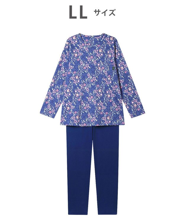 WACOAL ミントン 長袖 長ズボン パジャマ 綿100%(本体) NDX552 /ワコール ブルー