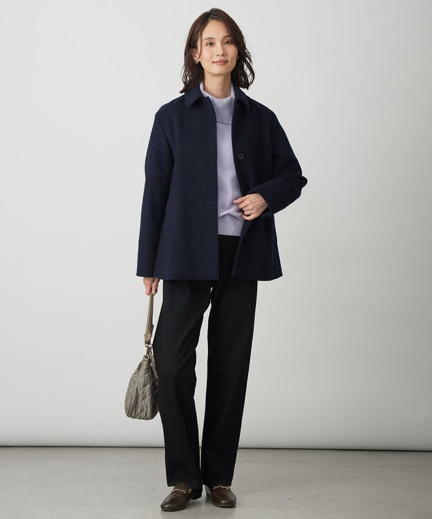 J.PRESS LADIES CASHMERE BLEND 襟付き ニット ラベンダー系
