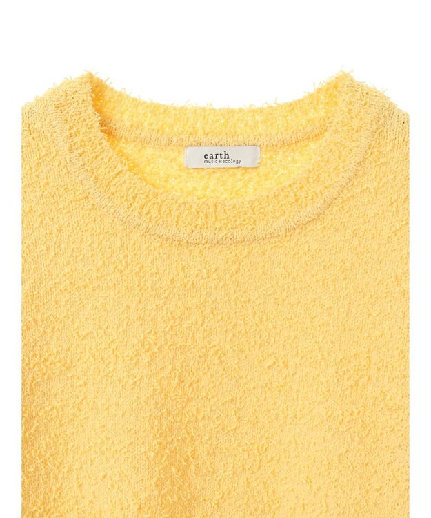 earth music&ecology ツイストブークレ半袖プルオーバー Light Yellow