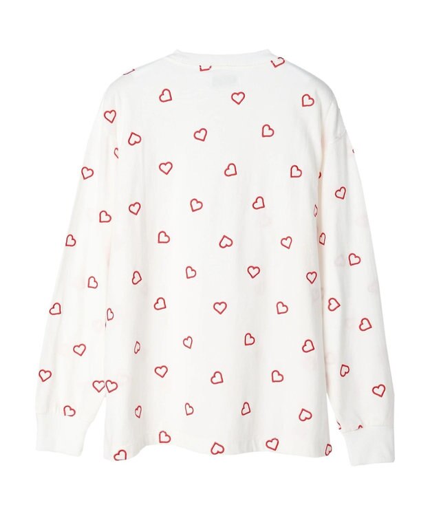 Green Parks ・Ｄｏｕｂｌｅ　Ｆｌａｇｓ　ハート刺繍ロンＴ Ivory