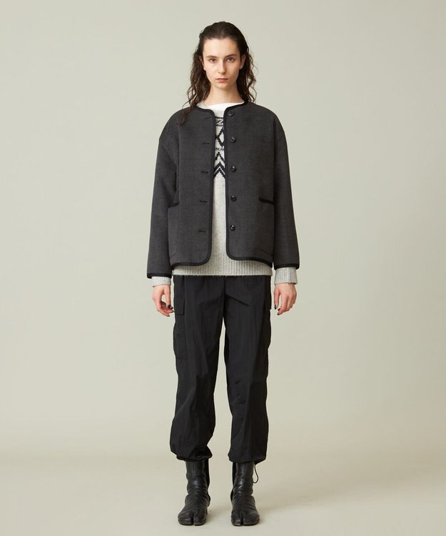 J.PRESS YORK STREET 【UNISEX】ナイロンワッシャー カーゴパンツ ブラック系