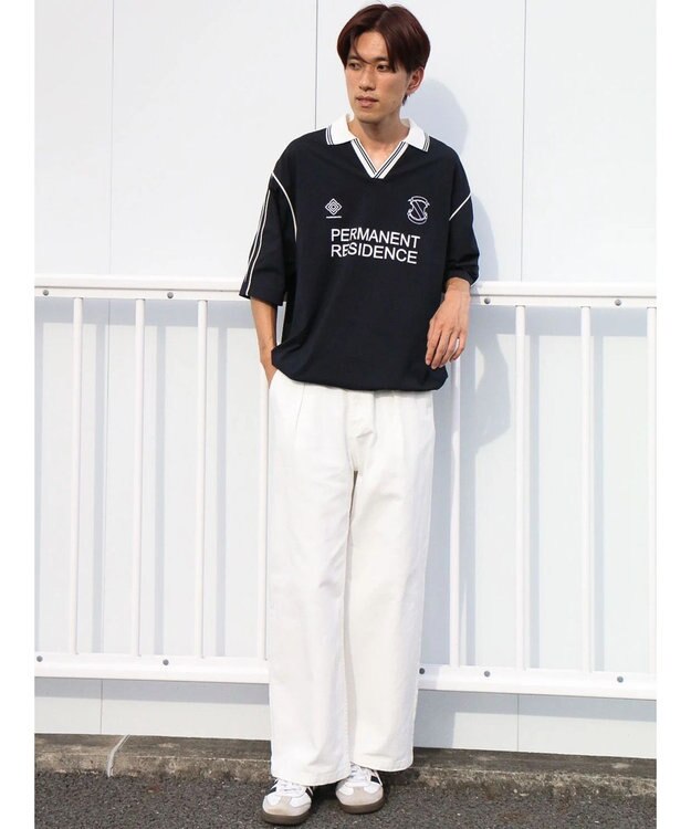 CRAFT STANDARD BOUTIQUE 接触冷感/UVカット/イージーケア/ストレッチ/ゲームシャツ-A Navy