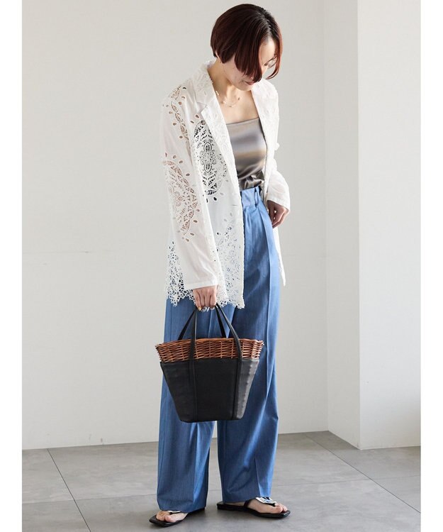 Te chichi ケミカルレースコットンジャケット オフホワイト