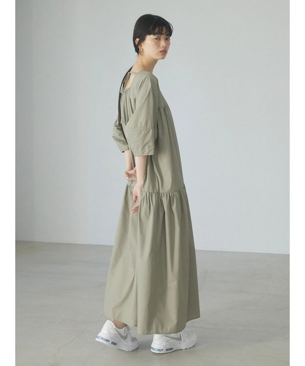Green Parks ａ．ボリューム切り替えワンピース Khaki