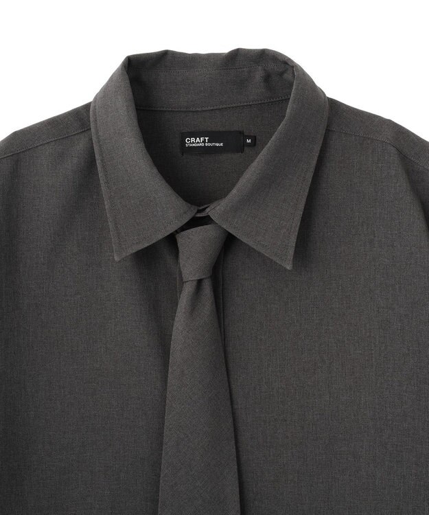 CRAFT STANDARD BOUTIQUE タイ付き半袖シャツ Gray