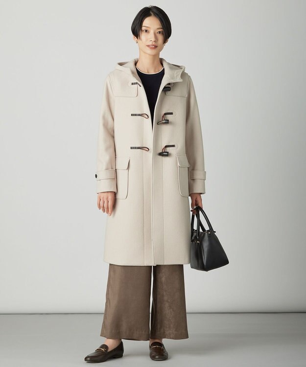 J.PRESS LADIES L Jackal ソフトメルトン ダッフル コート ベージュ系