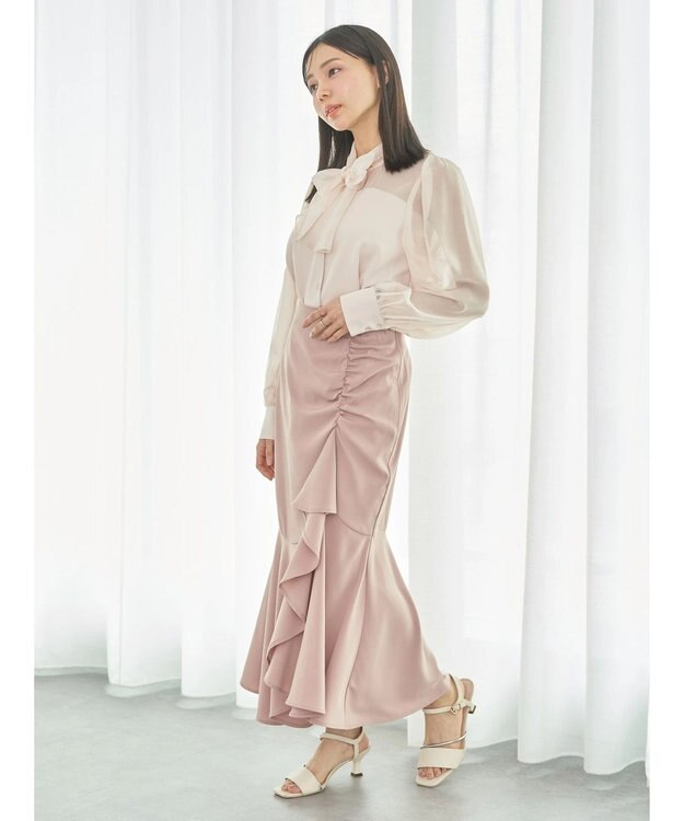 earth music&ecology 切り替えラッフルスカート Dark Pink