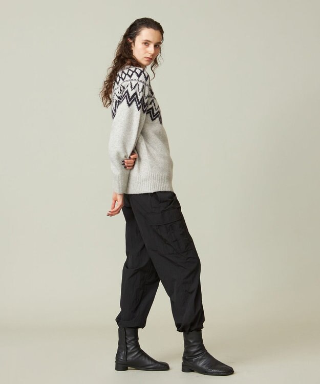 J.PRESS YORK STREET 【UNISEX】ナイロンワッシャー カーゴパンツ ブラック系