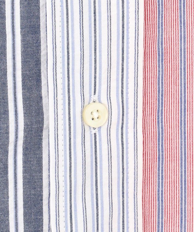 J.PRESS YORK STREET 【UNISEX】ランダムストライプ シャツ レッド系1